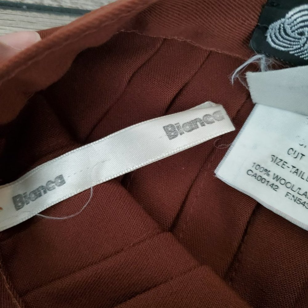 VINTAGE | Brown Academia Midi Pleated High Rise 100% Wool Skirt (Size 8) - Picture 6 of 13